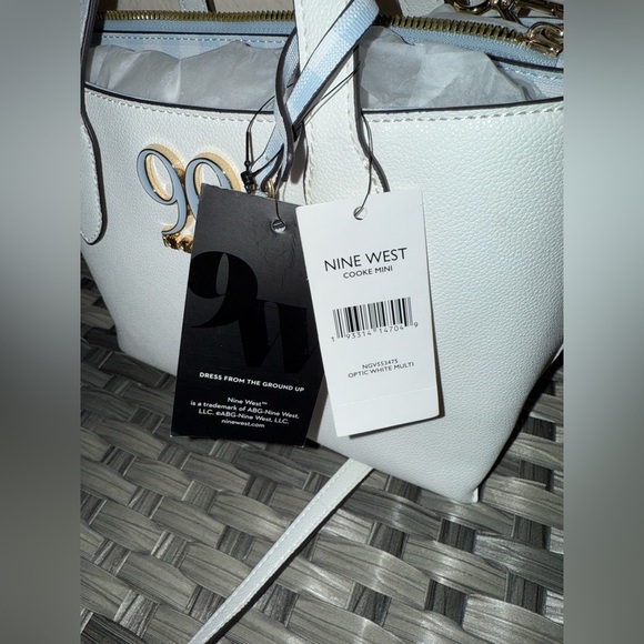 Nine West White Top Handle Crossbody Purse - Picture 11 of 12